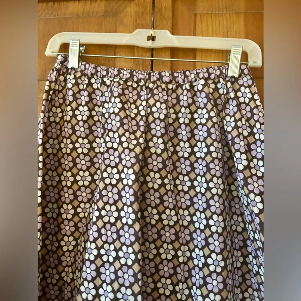 Gymboree Girl’s Sz 12 Brown and Purple Floral 100% Cotton Boho Ruffled Skirt
